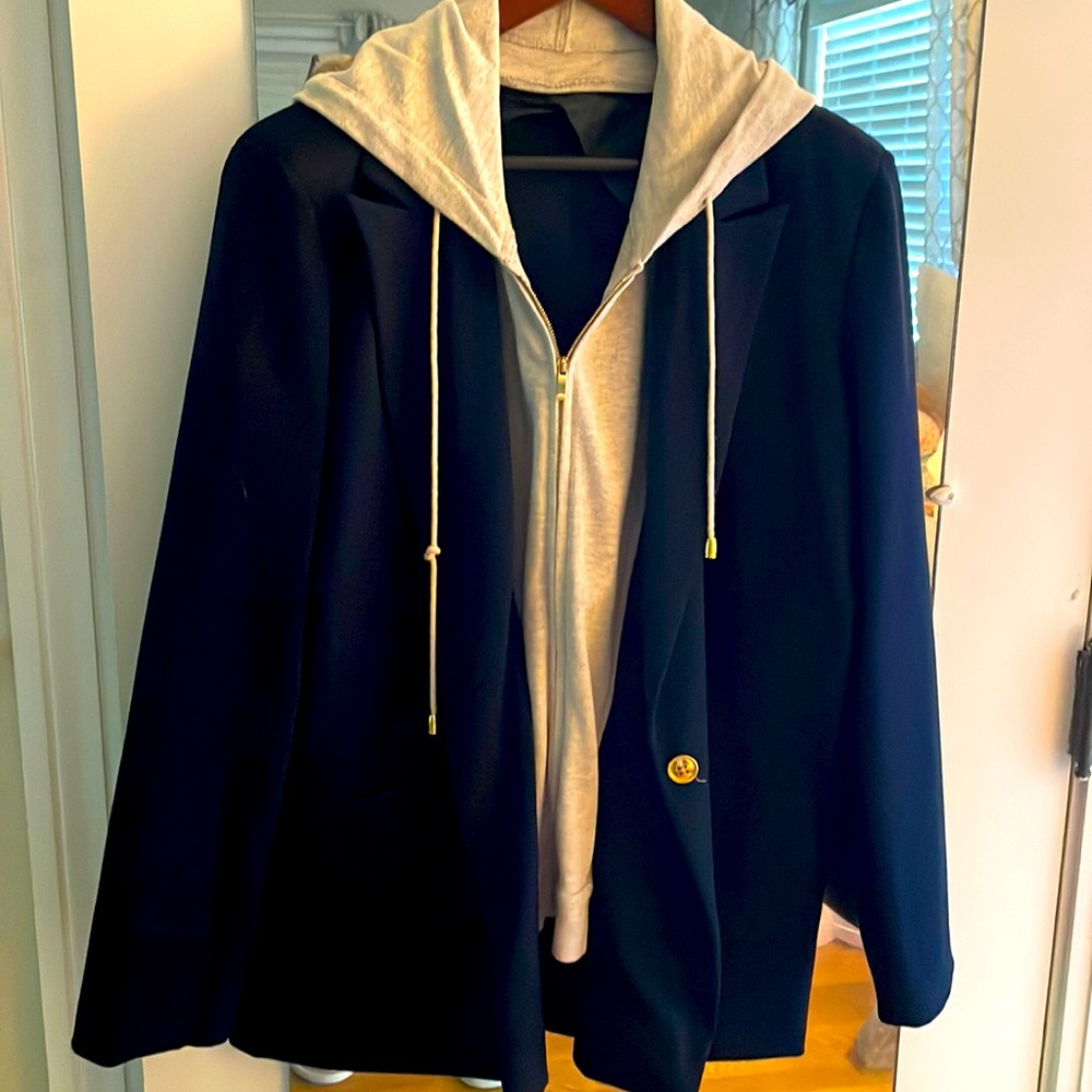 Women’s Hoodie Blazer in Navy